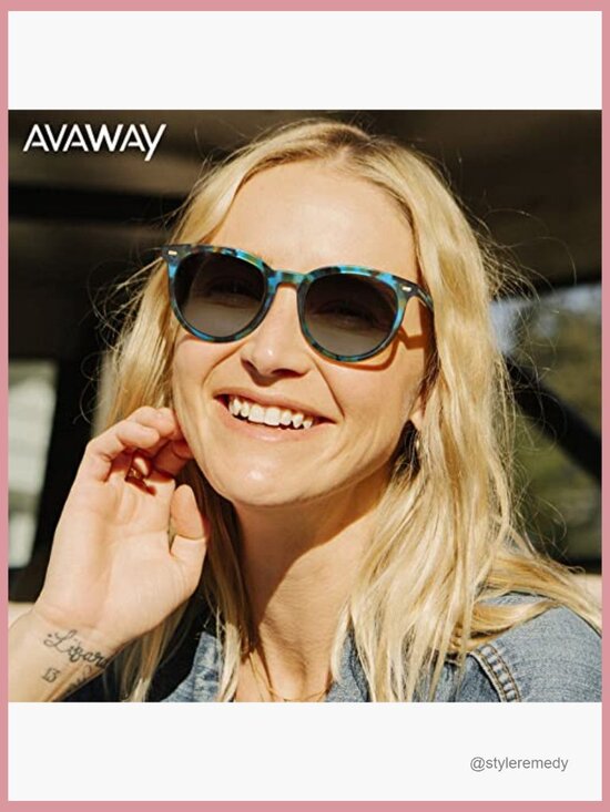 Round Oversized Acetate Polarized Sunglasses UV Protection Driving main image 2